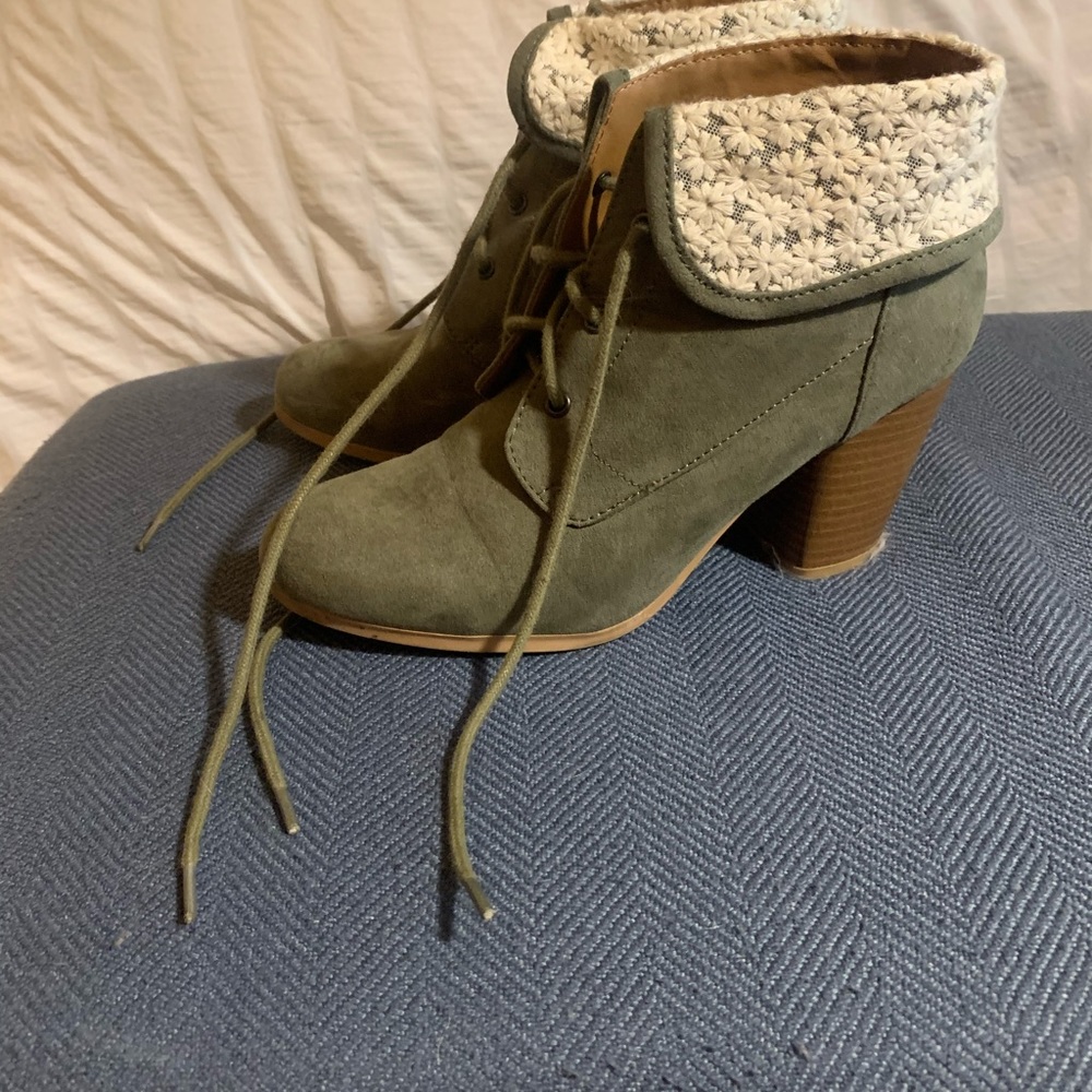 Olive green booties